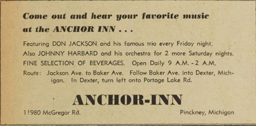 Anchor Inn - October 1951 Ad (newer photo)